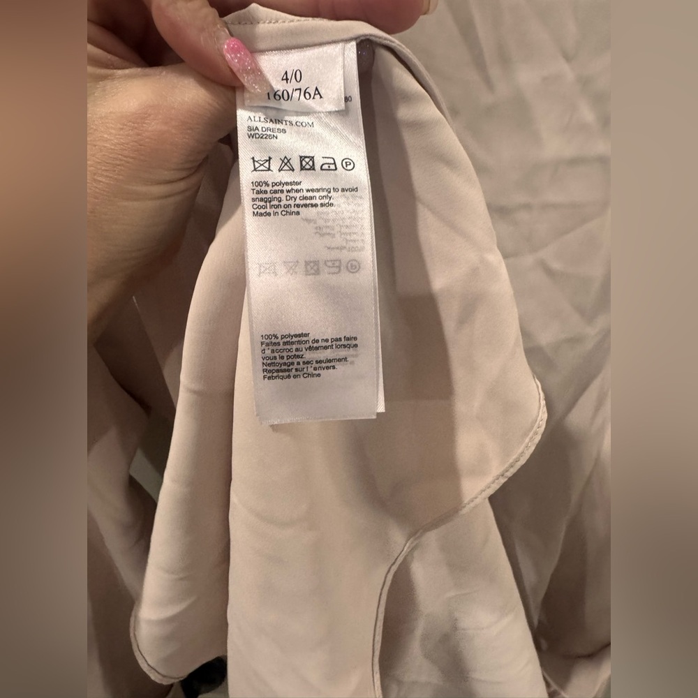 ALLSAINTS Sia Dress in Pale Pink - Picture 11 of 11